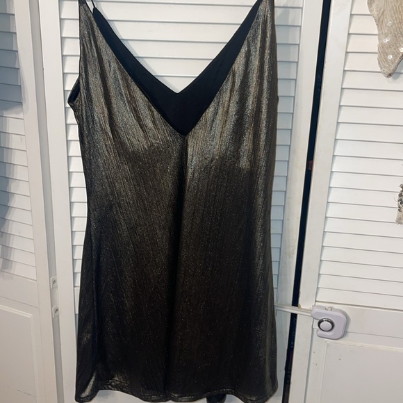 House of Harlow 1960 Revolve metallic gold black small mini dress - Picture 6 of 6
